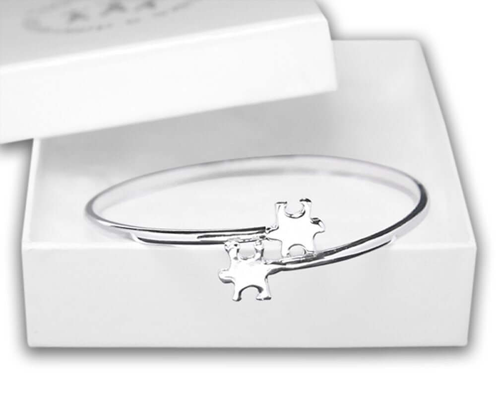 Sterling silver puzzle bracelet with 1 brilliant cut white diamond of  0.02ct (total carat weight 0.02ct) - Tiramisu